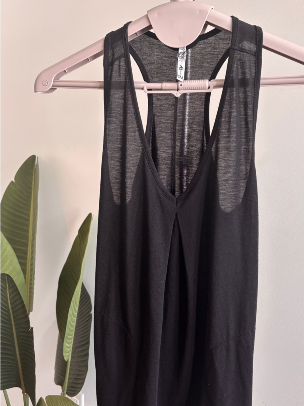 Black Racerback V-Neck Tank Top